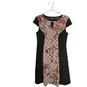 AGB floral plaid cap sleeve fit and flare dress size 6